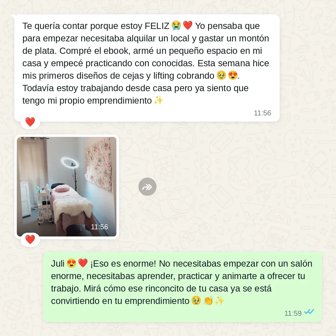 TESTIMONIO: captura real de WhatsApp 7/8 — la que cuenta cuánto tardó en recuperar la inversión. Cuadrada 1080x1080